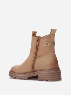 Outlet La Modeuse Chelsea multi-matières crantées Taupe