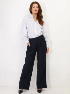 La Modeuse Chemise à fines rayures Blanc