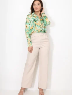 Best La Modeuse Chemise fluide à motif fleurs aquarelles Vert