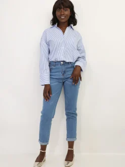 Best La Modeuse Chemise oversize à rayures BleuClair