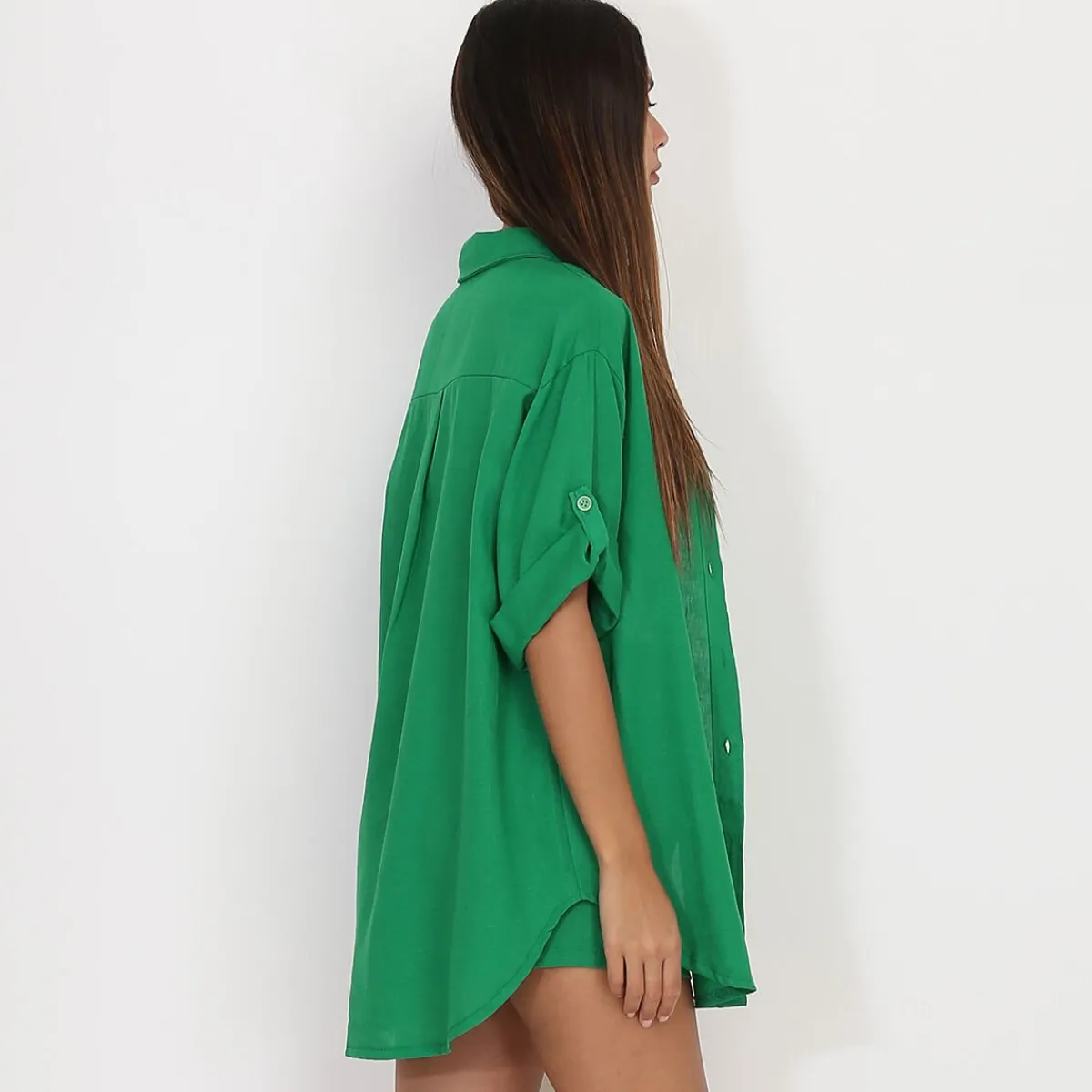 Best La Modeuse Chemise oversize en lin Vert