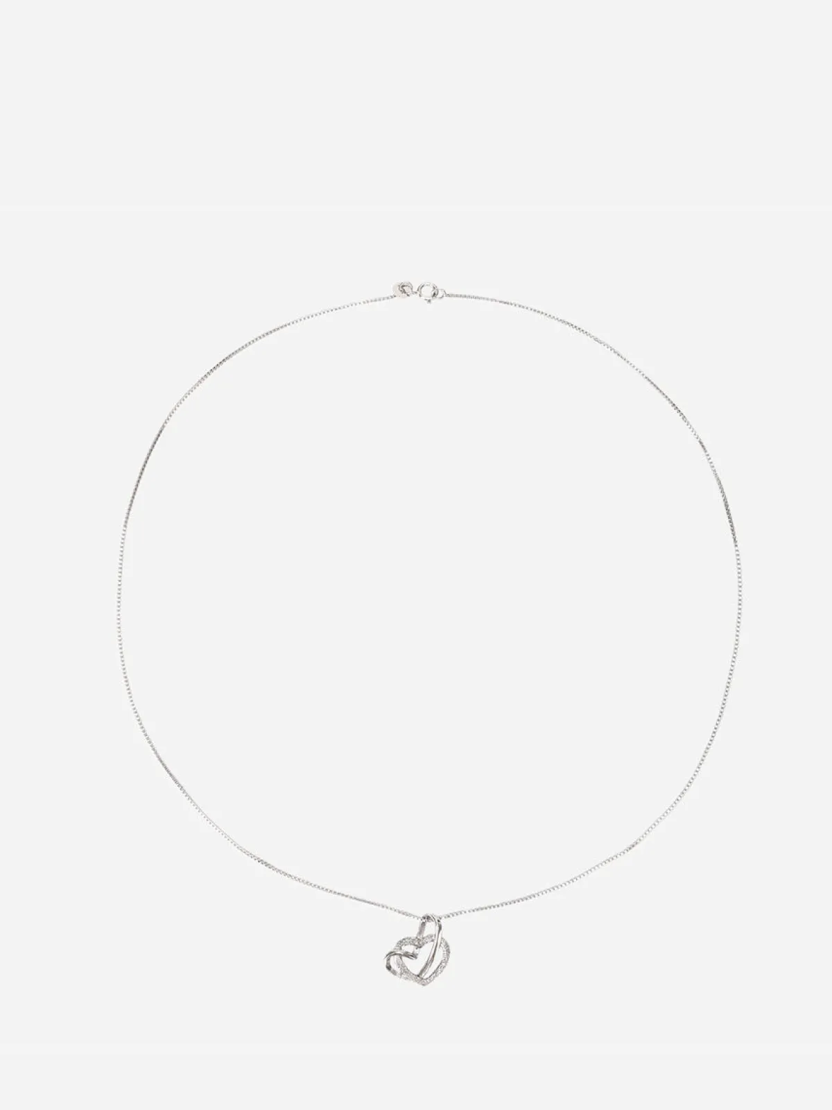 Online La Modeuse Collier fin à pendentif coeurs entrelacées Argenté