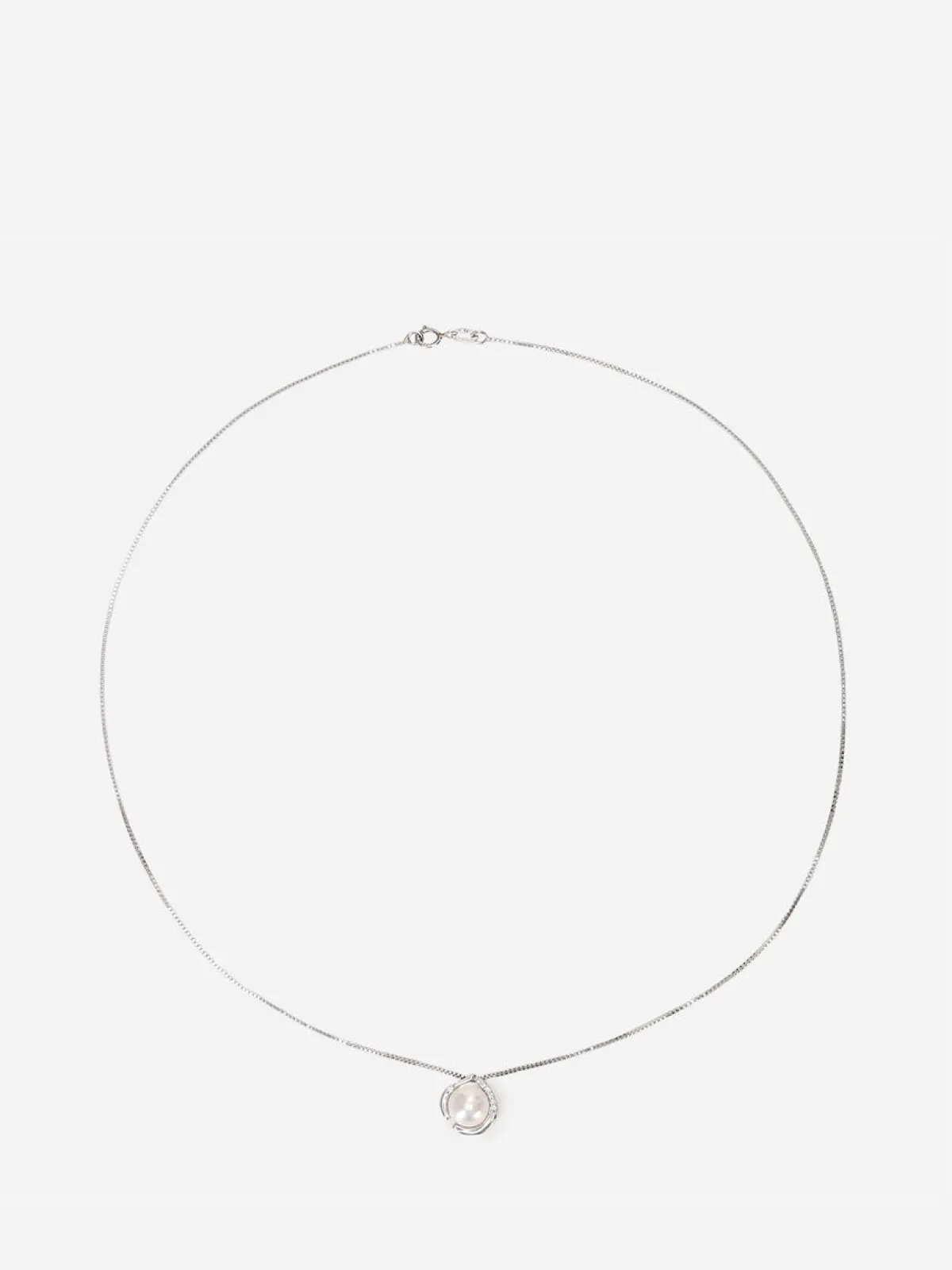 La Modeuse Collier fin à pendentif perle Argenté
