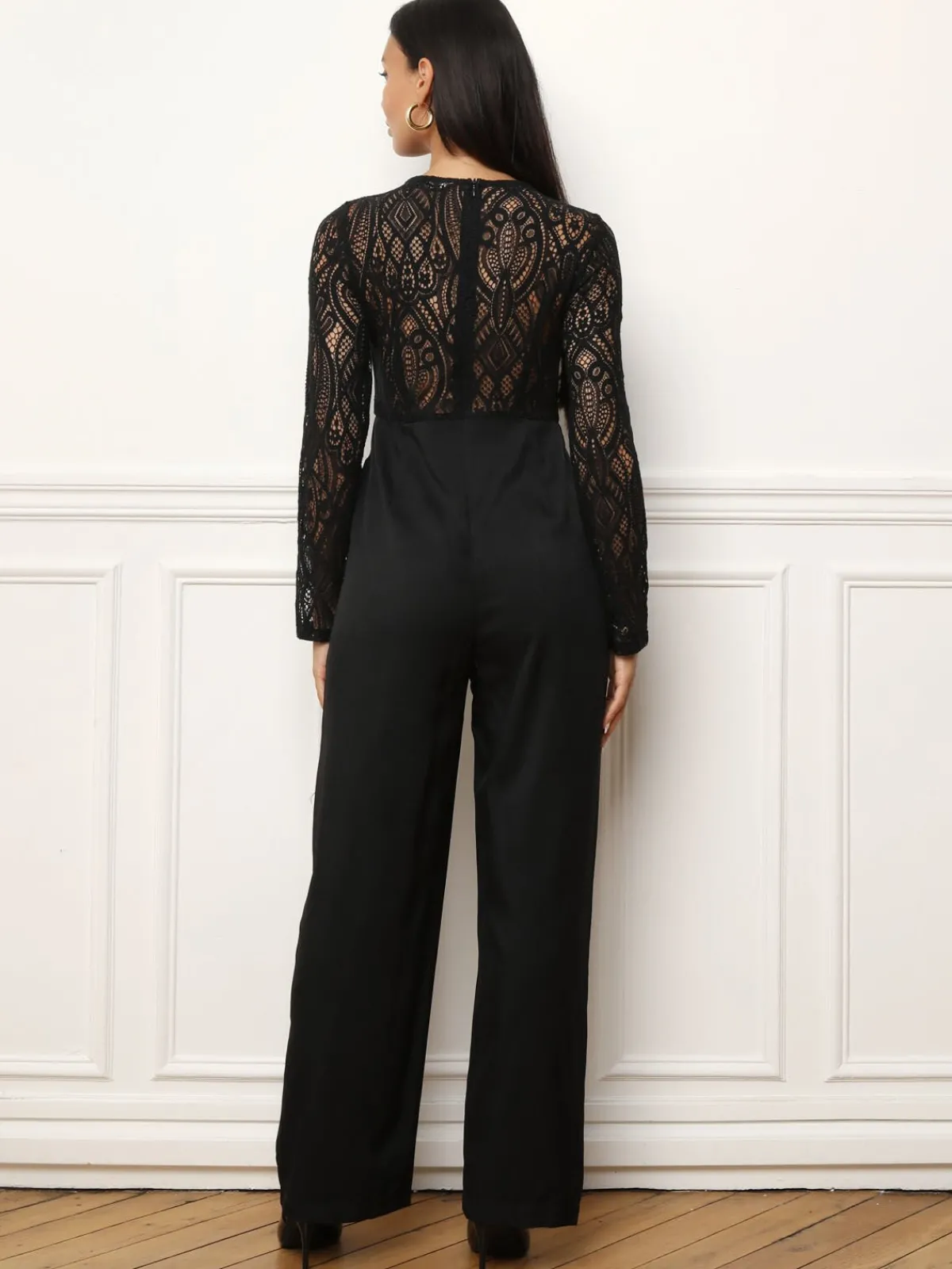 Outlet La Modeuse Combinaison à buste en dentelle Noir