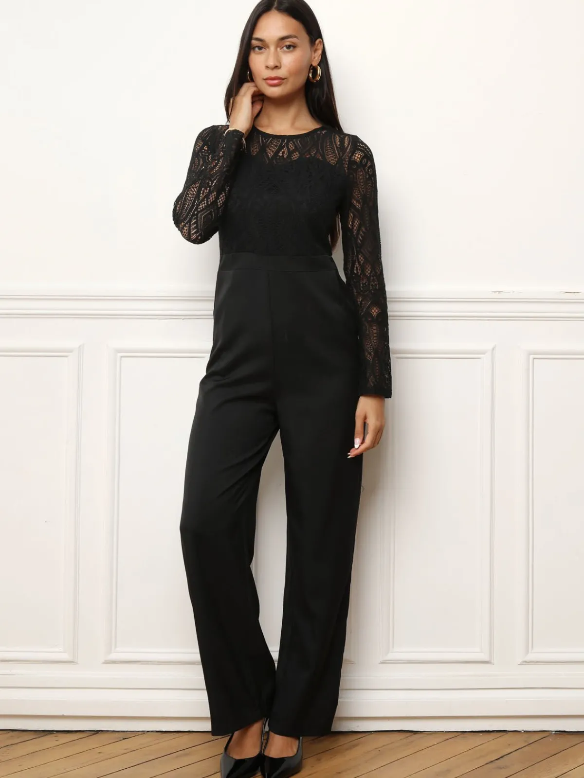 Outlet La Modeuse Combinaison à buste en dentelle Noir