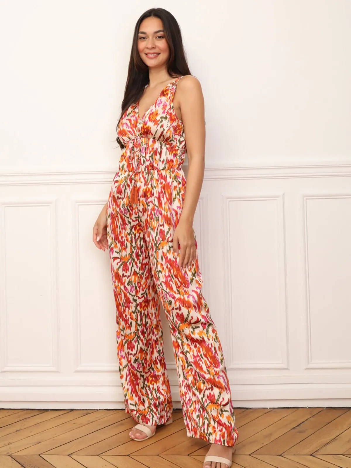 Best La Modeuse Combinaison ample à motif rétro Orange