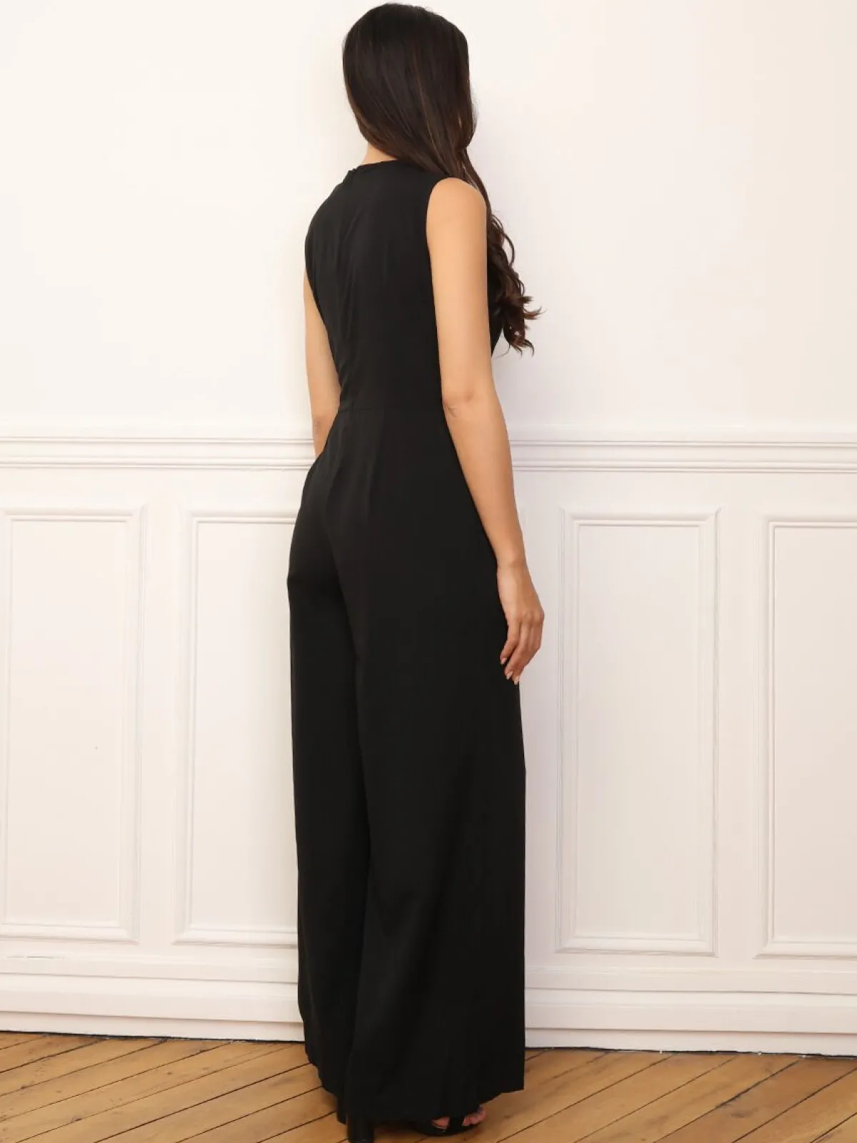 Online La Modeuse Combinaison cache-c艙ur avec ceinture Noir