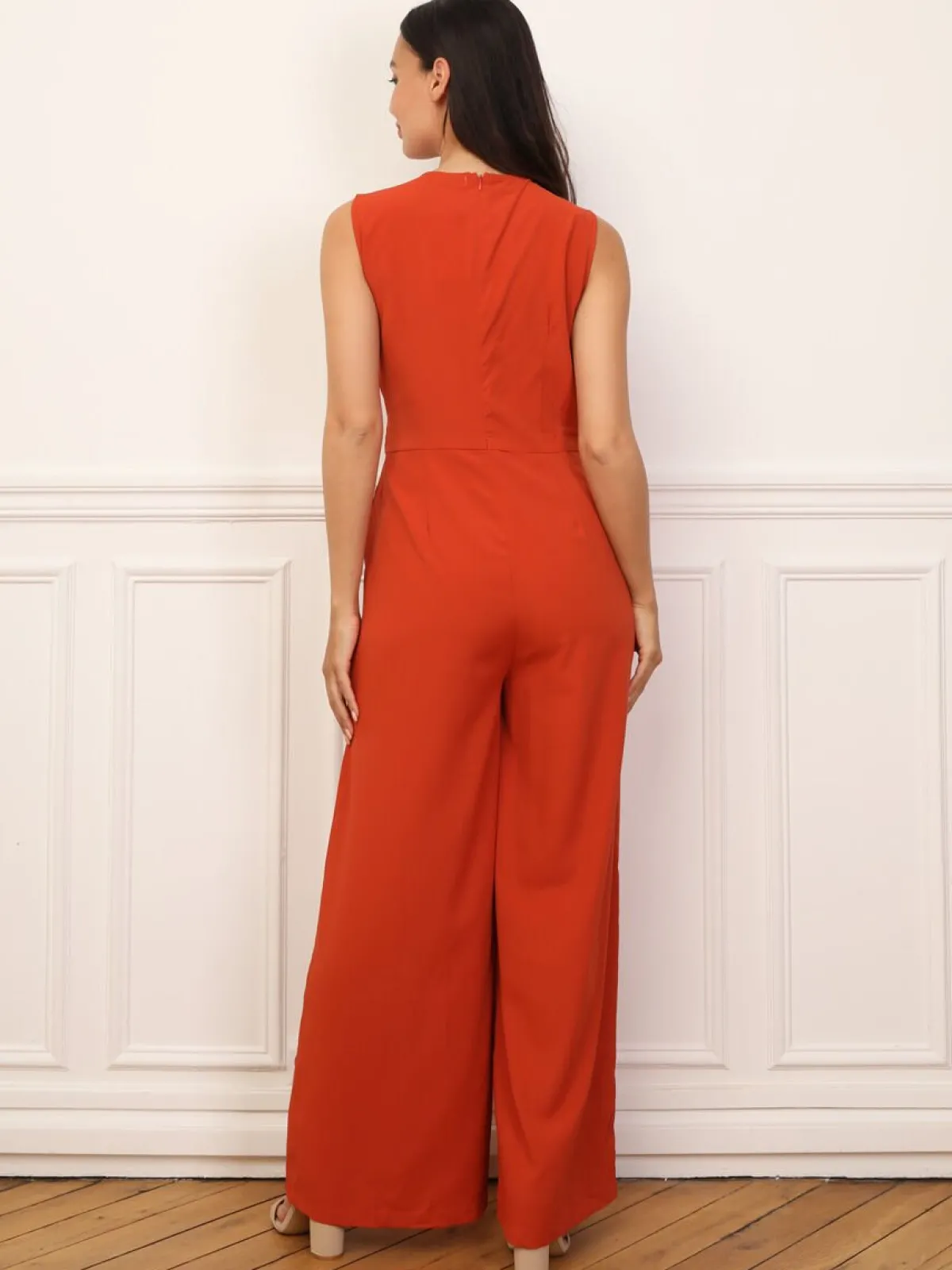 Outlet La Modeuse Combinaison cache-c艙ur avec ceinture Orange