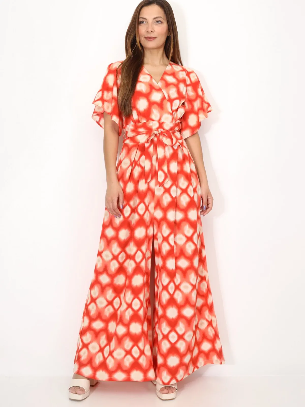 Best La Modeuse Combinaison fluide à motif rétro Orange