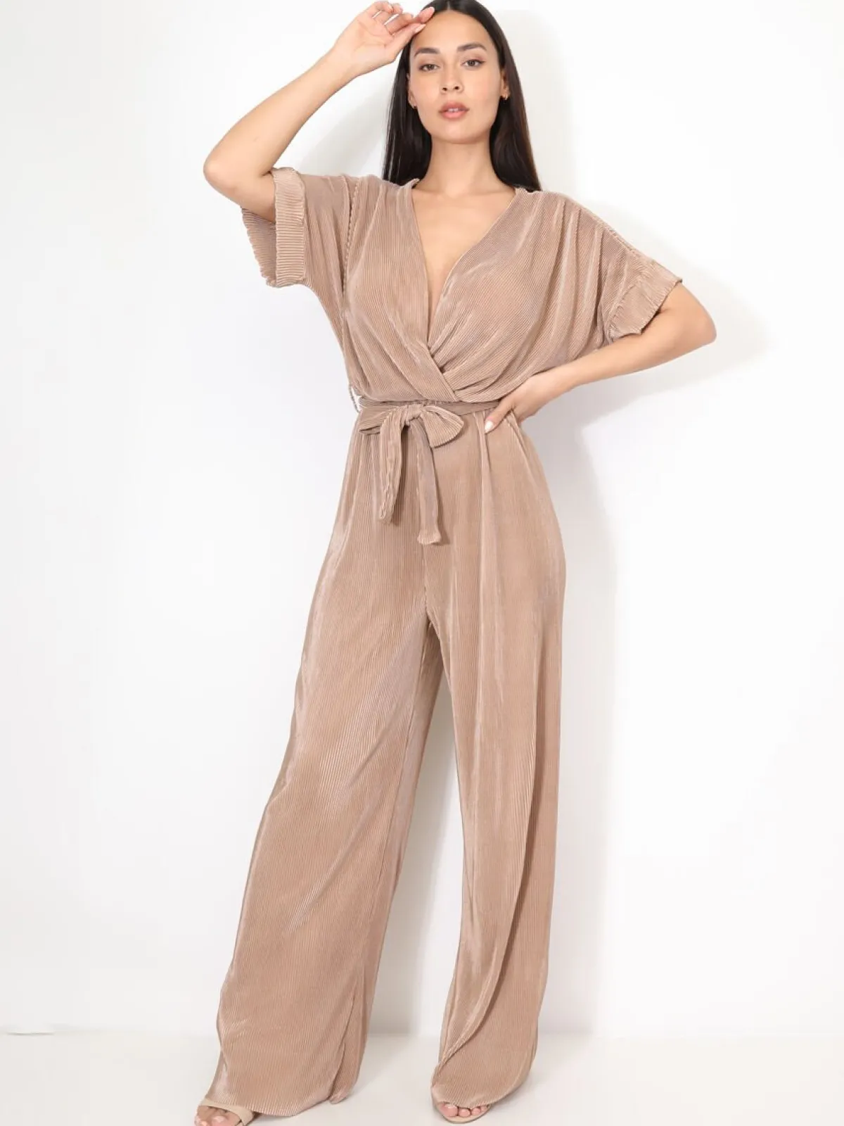 Clearance La Modeuse Combinaison évasée et plissée Dorérose