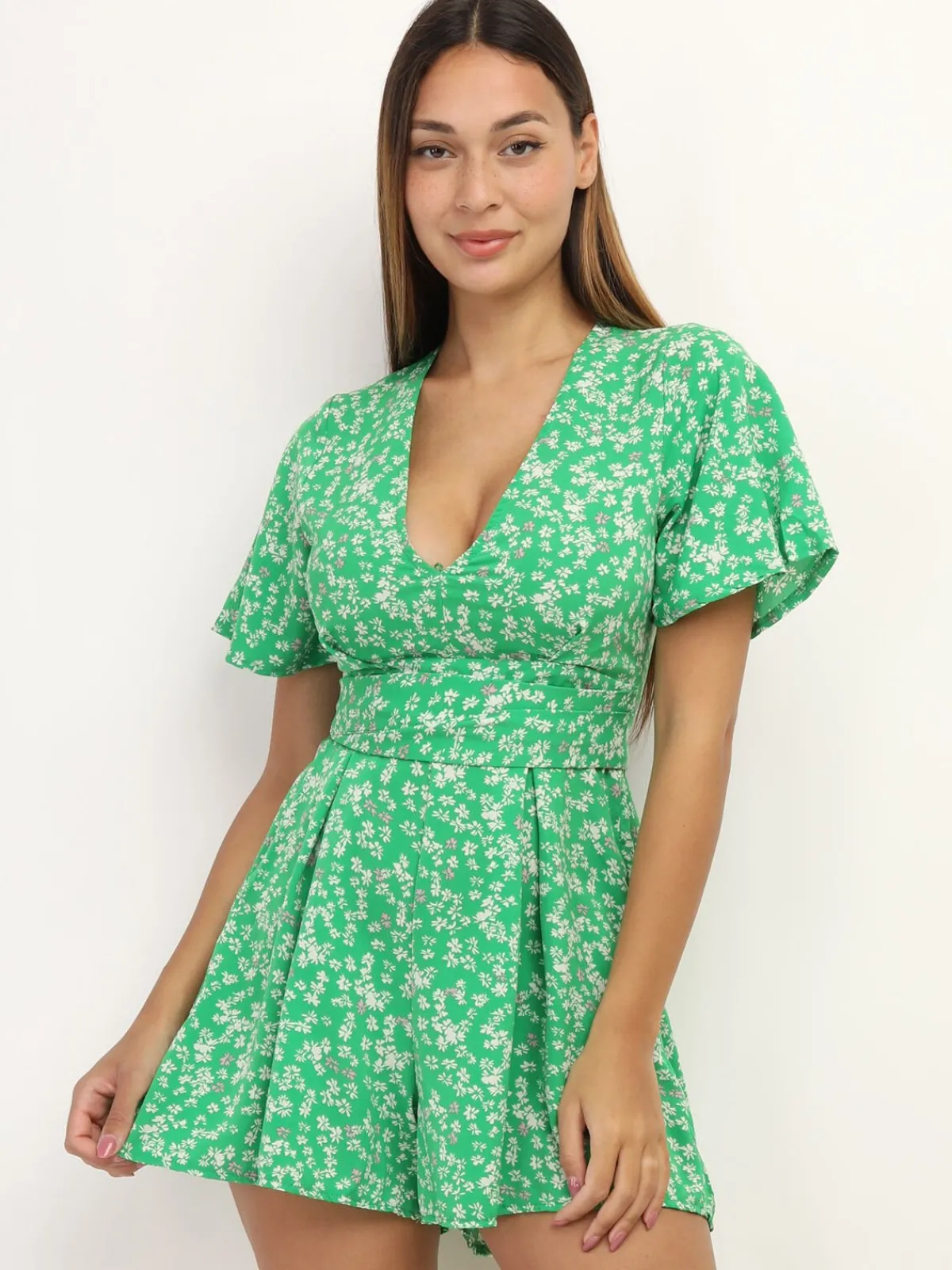 Best La Modeuse Combi-short à imprimé petites fleurs Vert