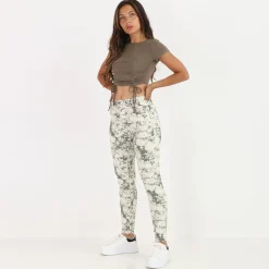 Best La Modeuse Crop top froncé style corset Kaki