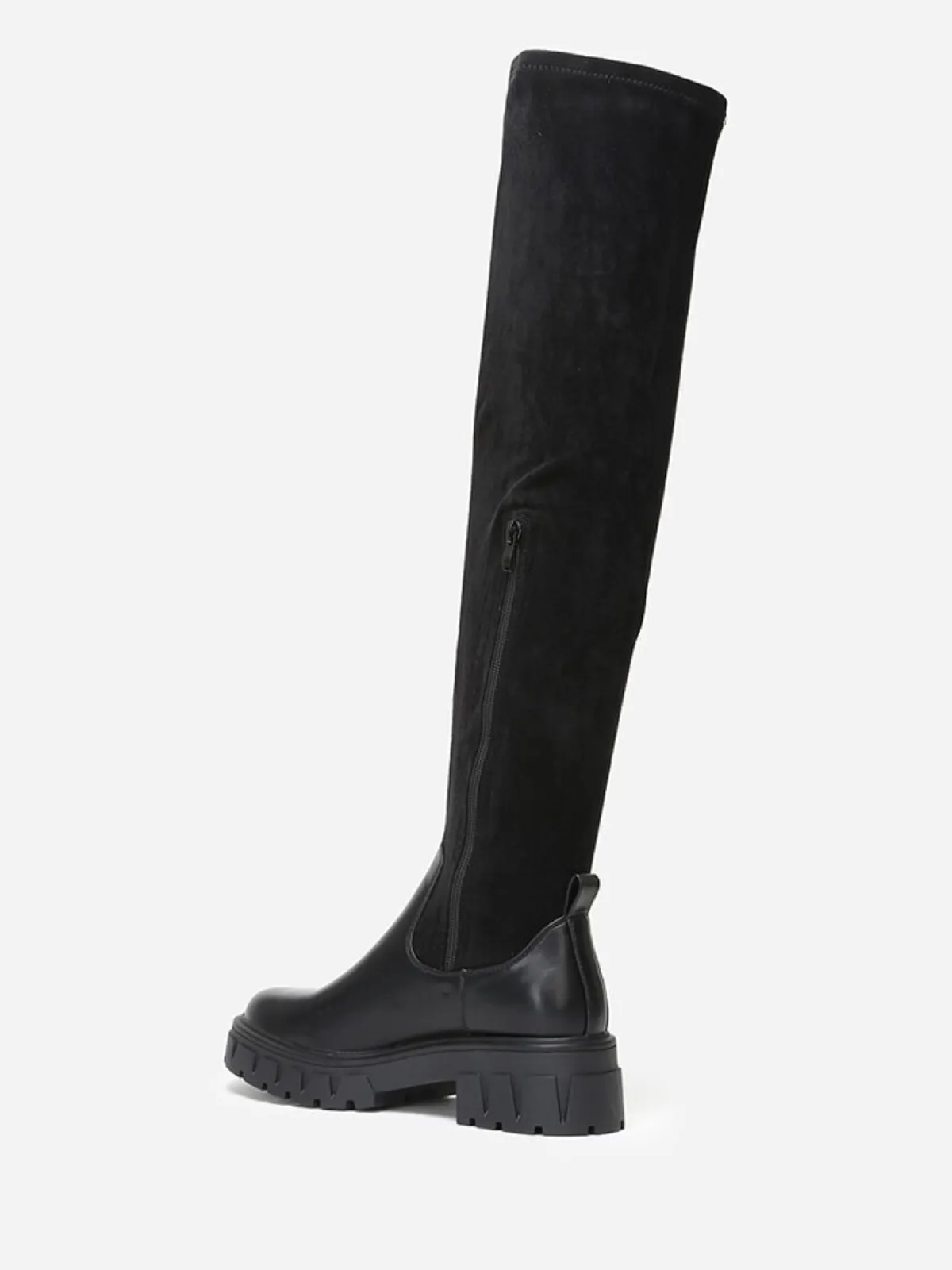 Online La Modeuse Cuissardes bi-matières semelle crantée Noir