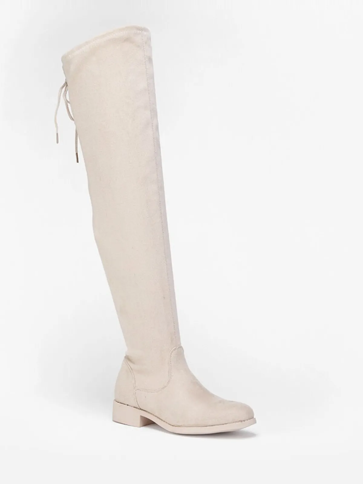 Sale La Modeuse Cuissardes en suédine à laçage Beige