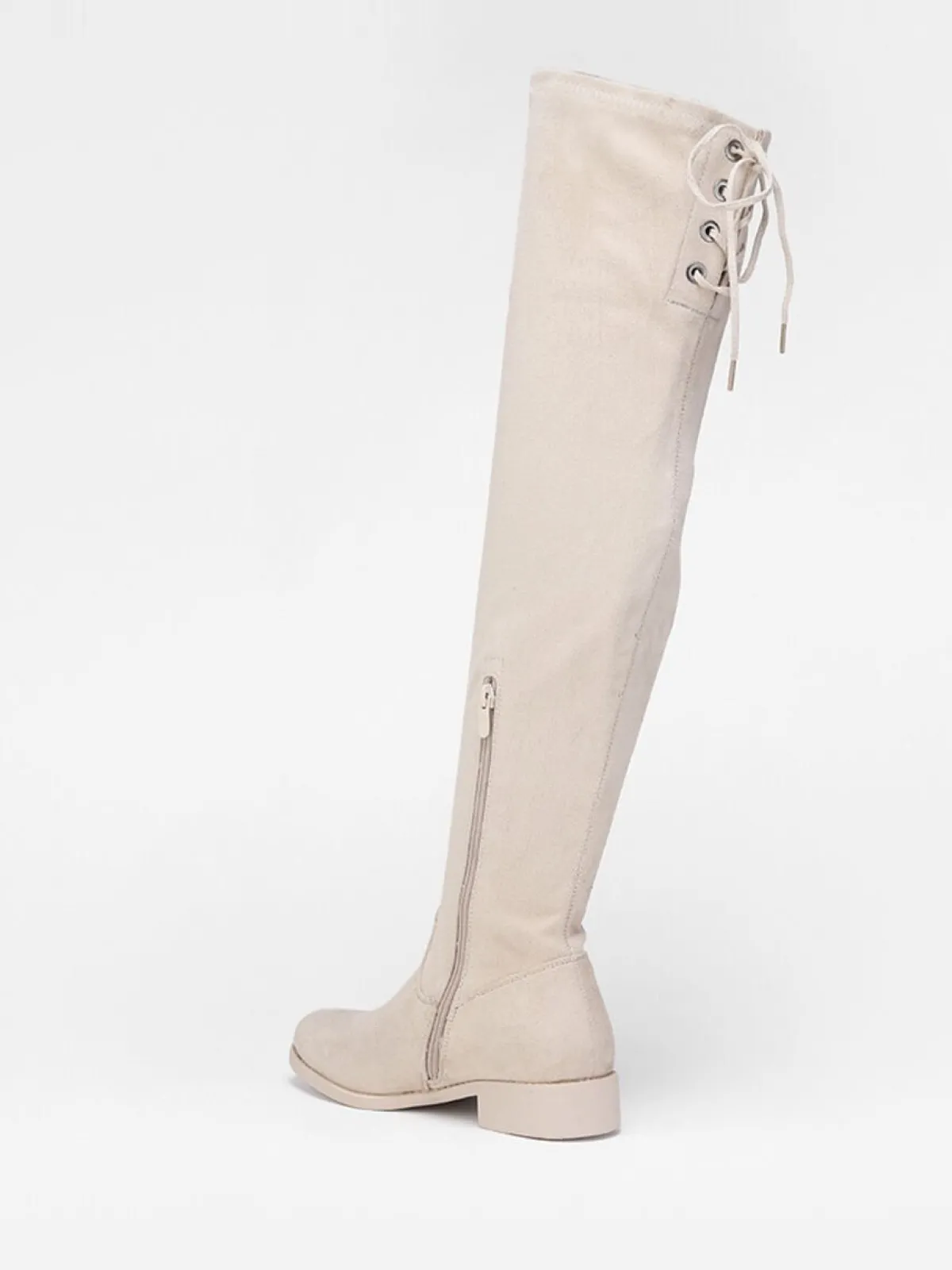Sale La Modeuse Cuissardes en suédine à laçage Beige