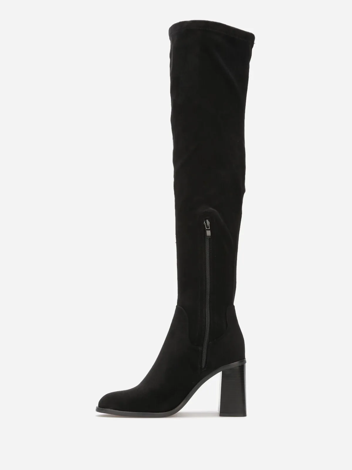 Best La Modeuse Cuissardes en suédine à talon Noir