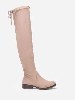 Best La Modeuse Cuissardes plates en suédine Taupe