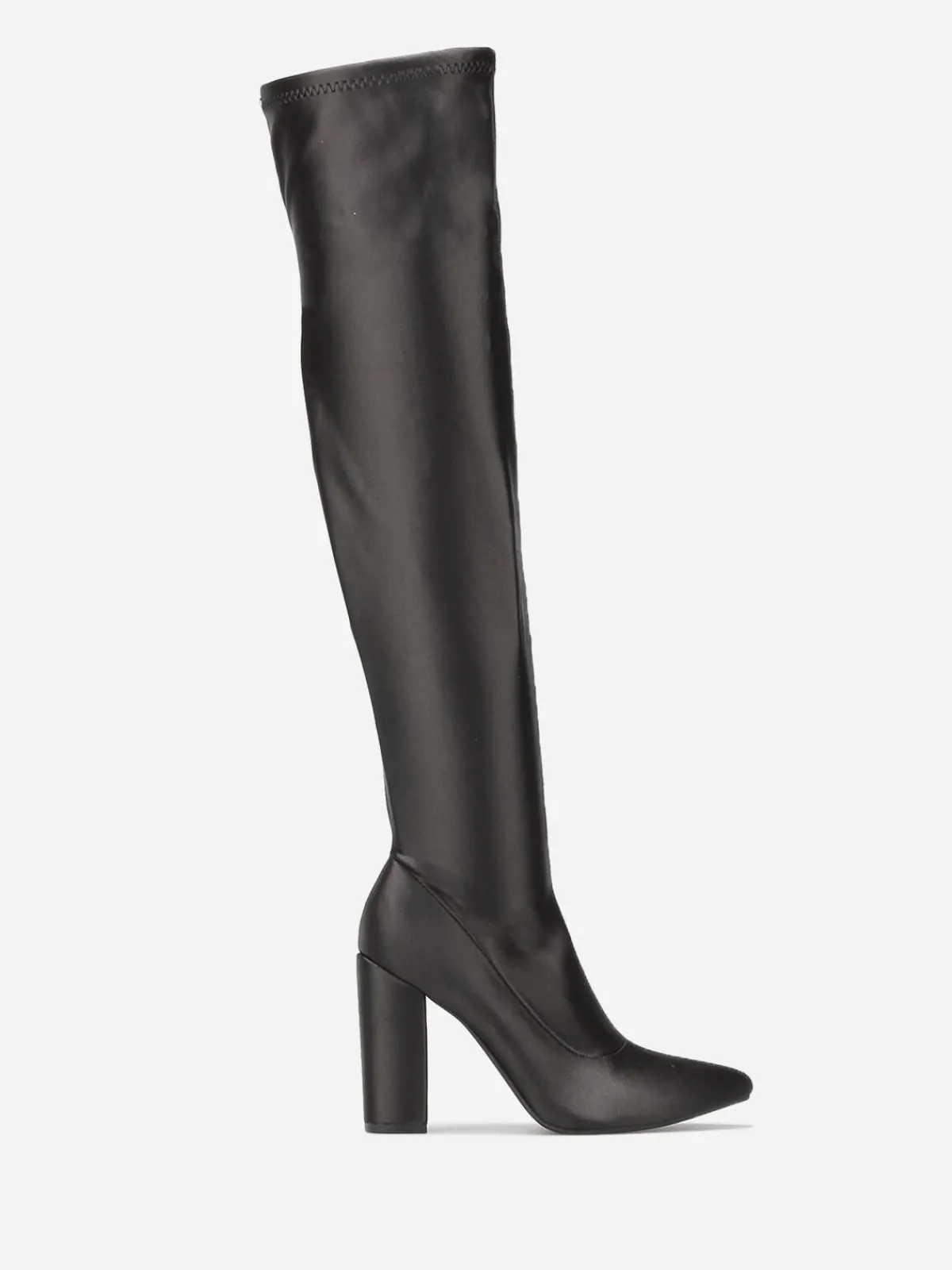 Outlet La Modeuse Cuissardes satinées à talon Noir