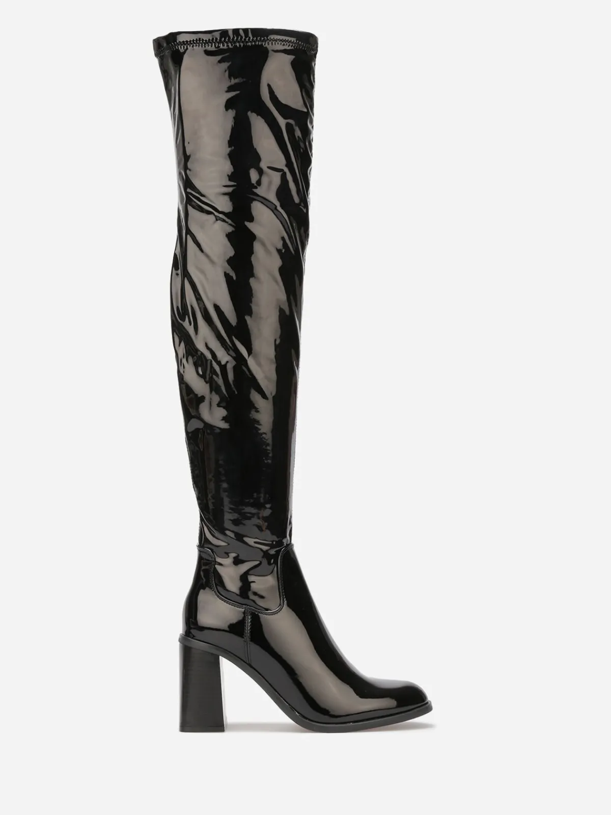 Hot La Modeuse Cuissardes vernies à talon Noir