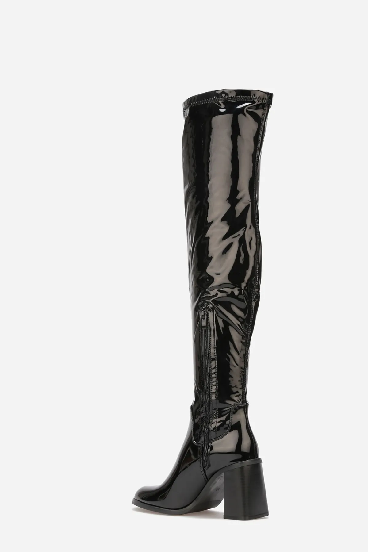 Hot La Modeuse Cuissardes vernies à talon Noir