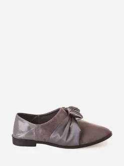 Sale La Modeuse Derbies à noeud satin Gris