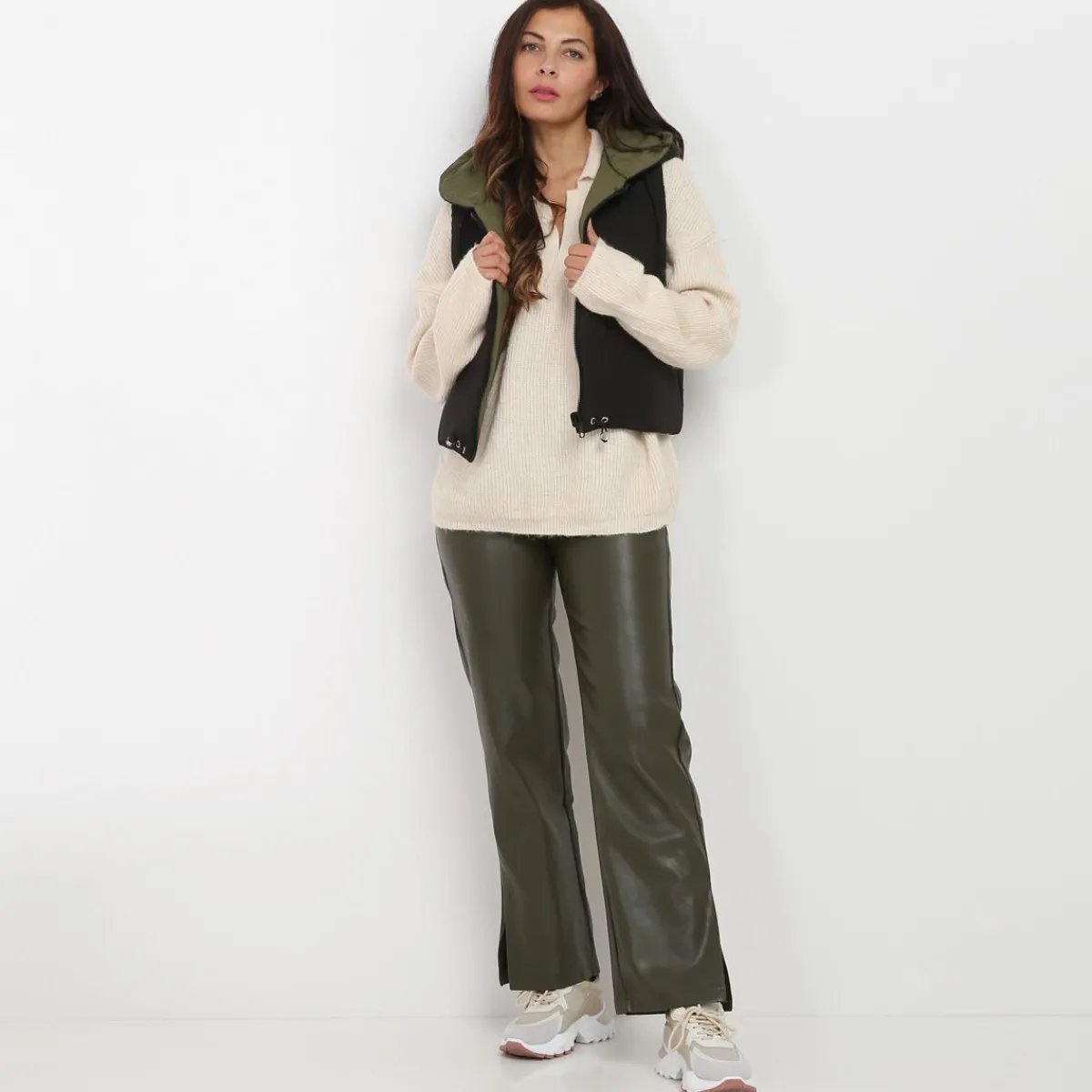 Clearance La Modeuse Doudoune sans manches réversible Kaki