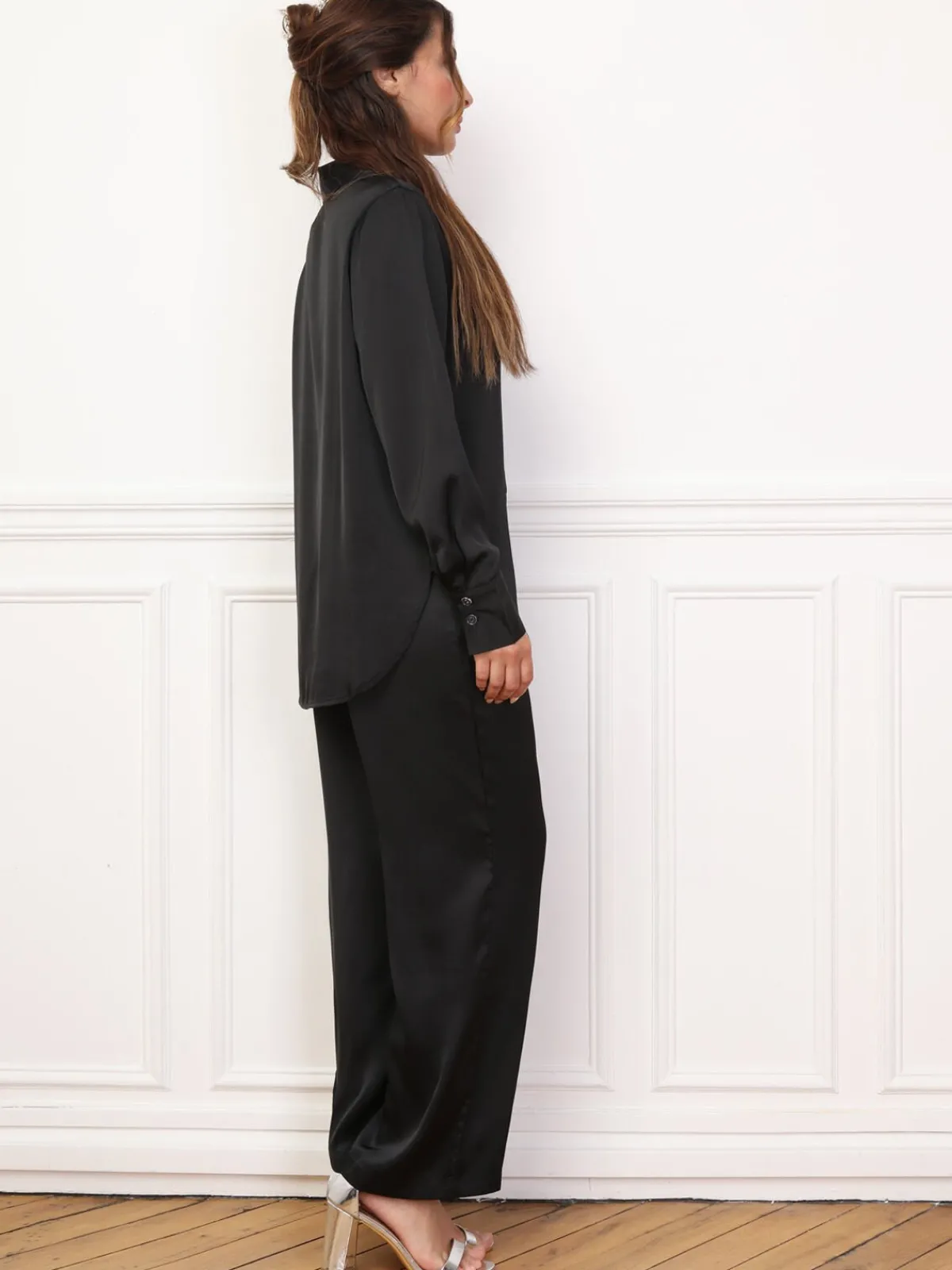 Best La Modeuse Ensemble chemise et pantalon à pince Noir