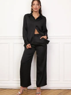 Best La Modeuse Ensemble chemise et pantalon à pince Noir