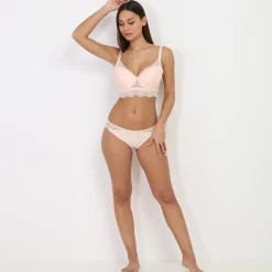 New La Modeuse Ensemble lingerie ampliforme en dentelle fleurie Beige