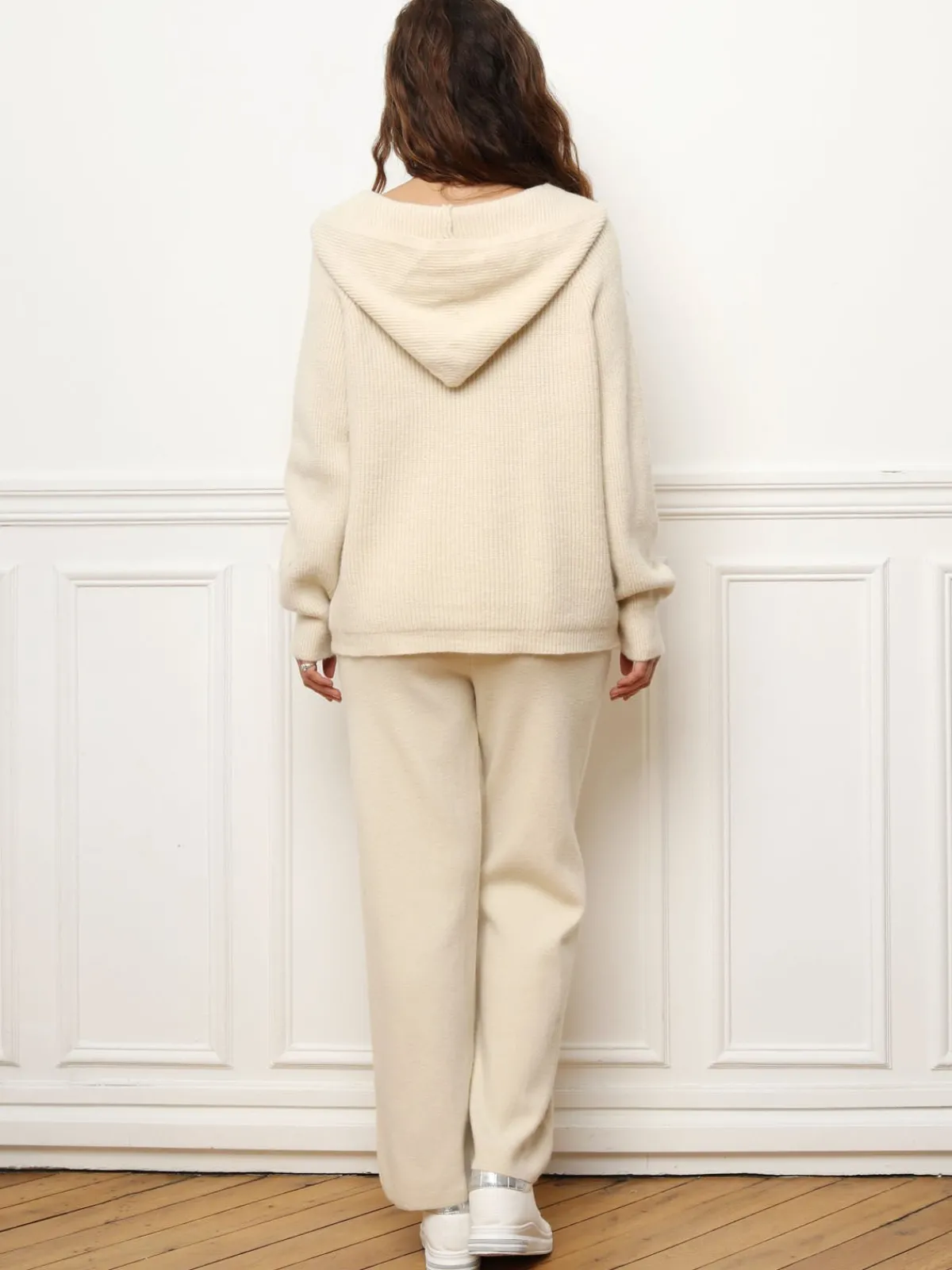 Outlet La Modeuse Ensemble pantalon et gilet zippé Beige