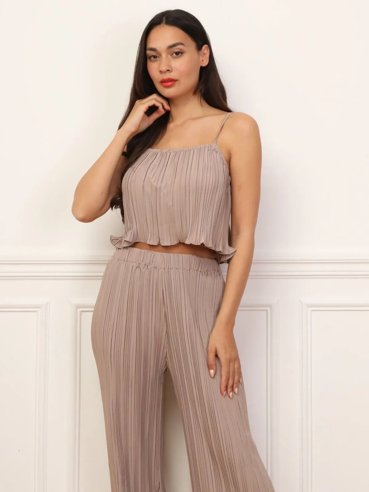 Clearance La Modeuse Ensemble plissés et ample Taupe