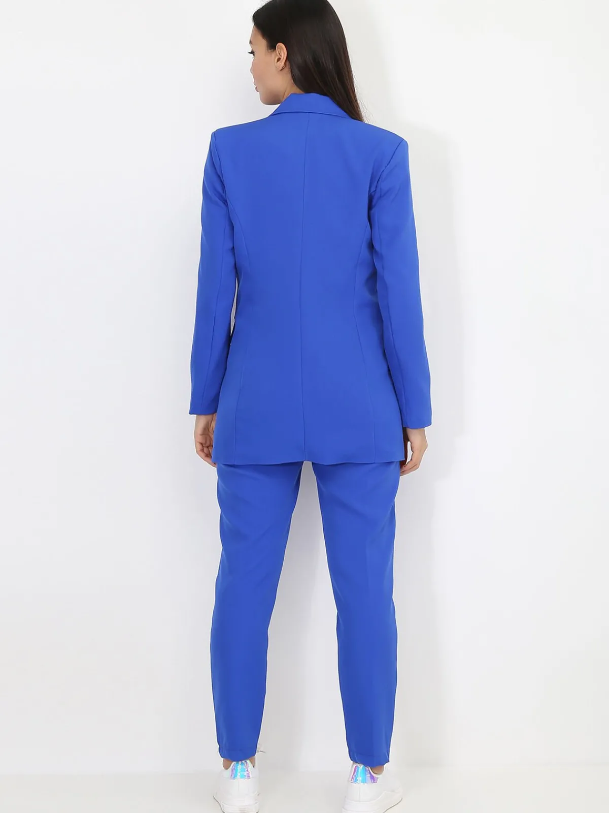 Outlet La Modeuse Ensemble tailleur droit Bleu