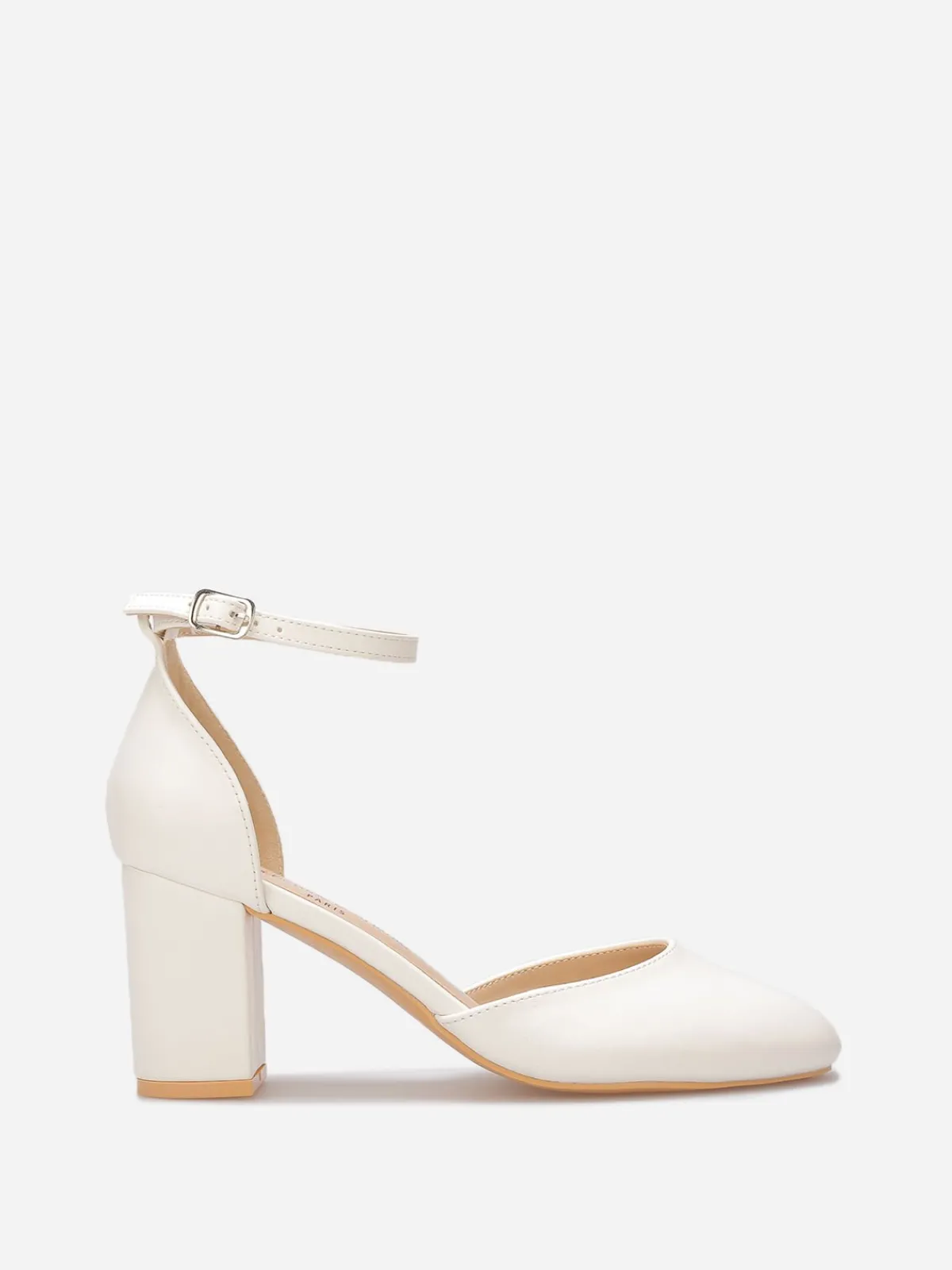 Sale La Modeuse Escarpins à bout arrondi et bride Blanc