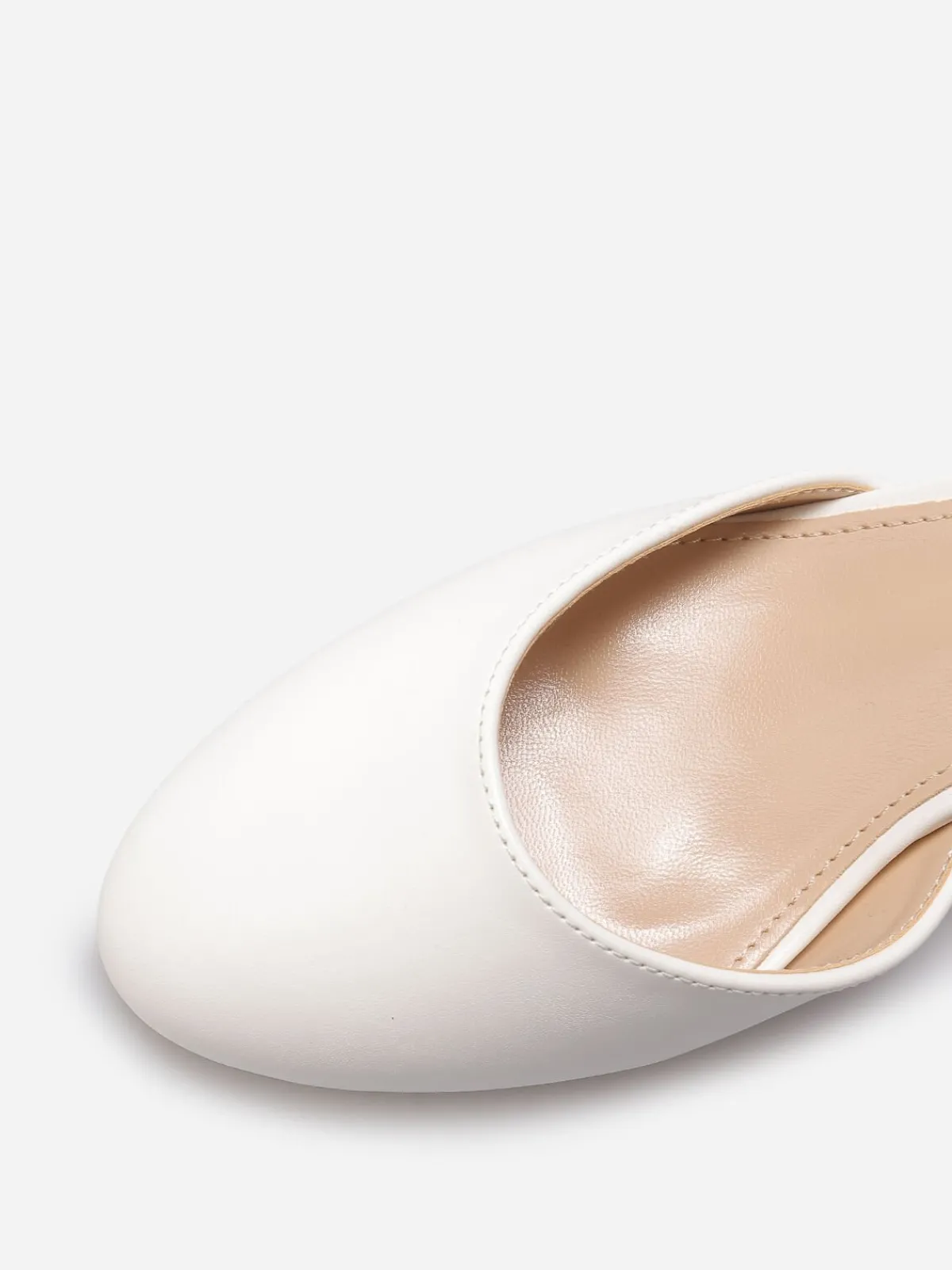 Sale La Modeuse Escarpins à bout arrondi et bride Blanc