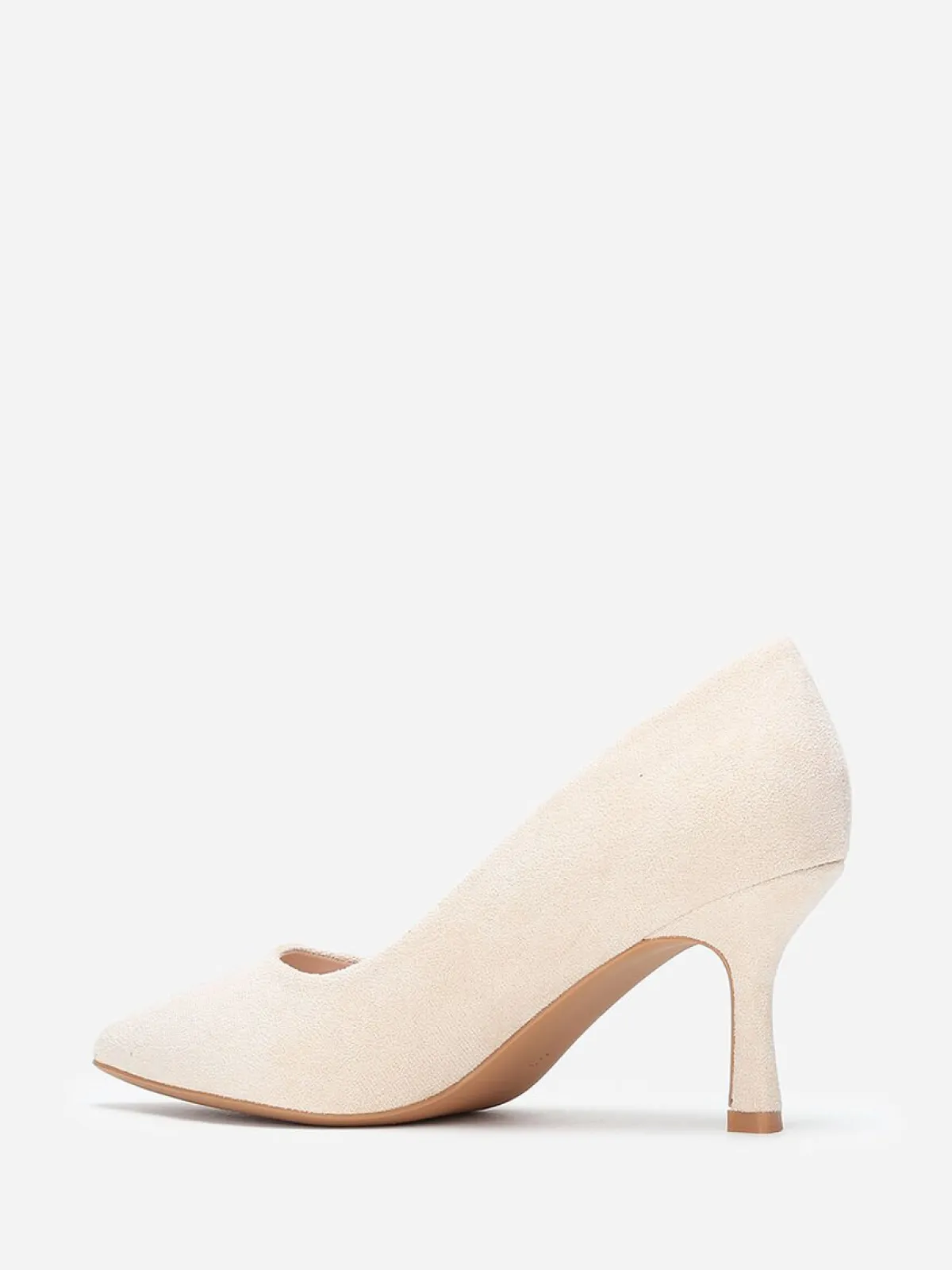 Best La Modeuse Escarpins à bout pointu et talon fin en suédine Beige