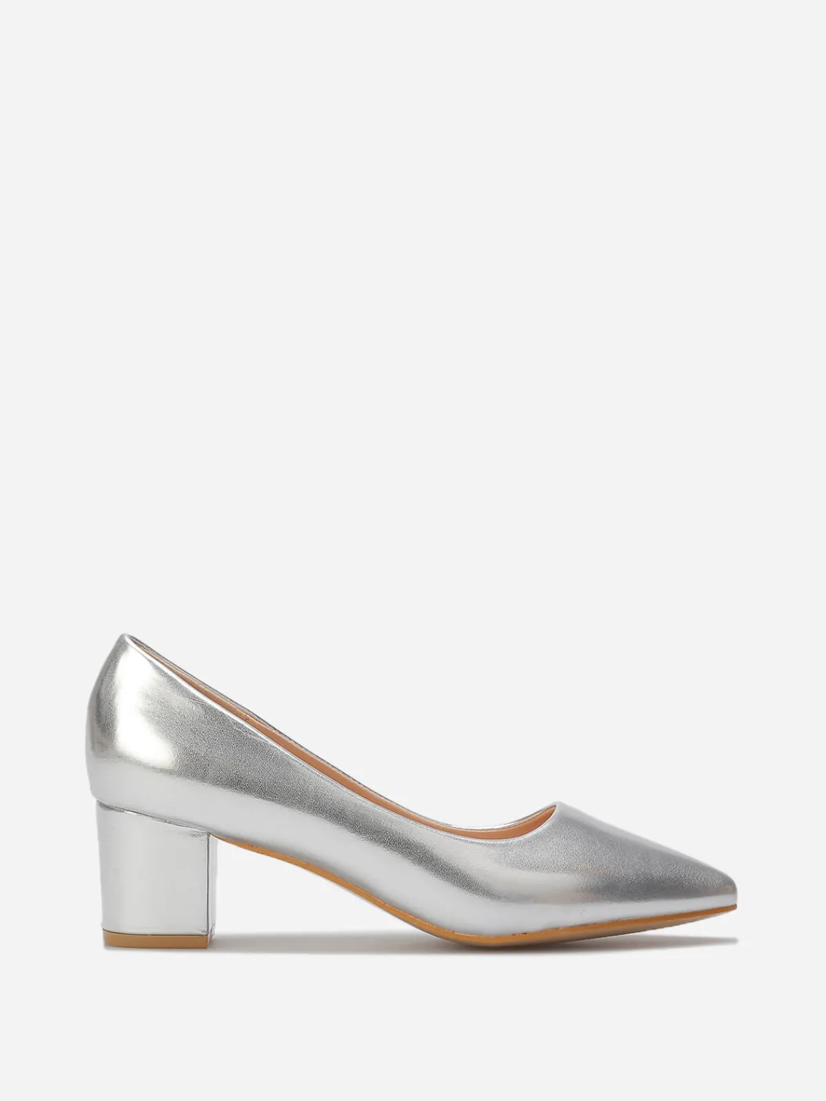 Outlet La Modeuse Escarpins à talon carré Argenté