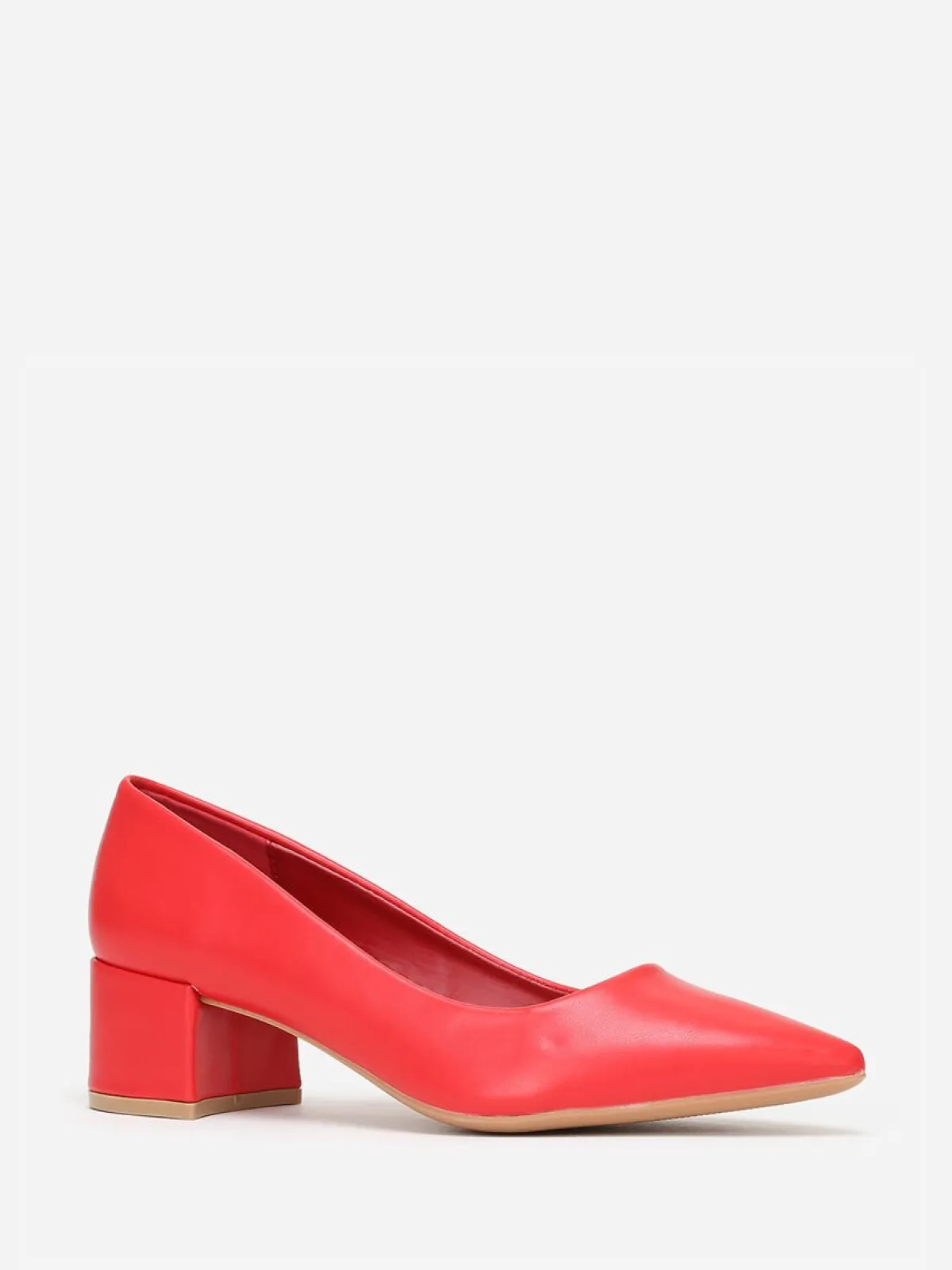 Hot La Modeuse Escarpins à talon large et carré Rouge