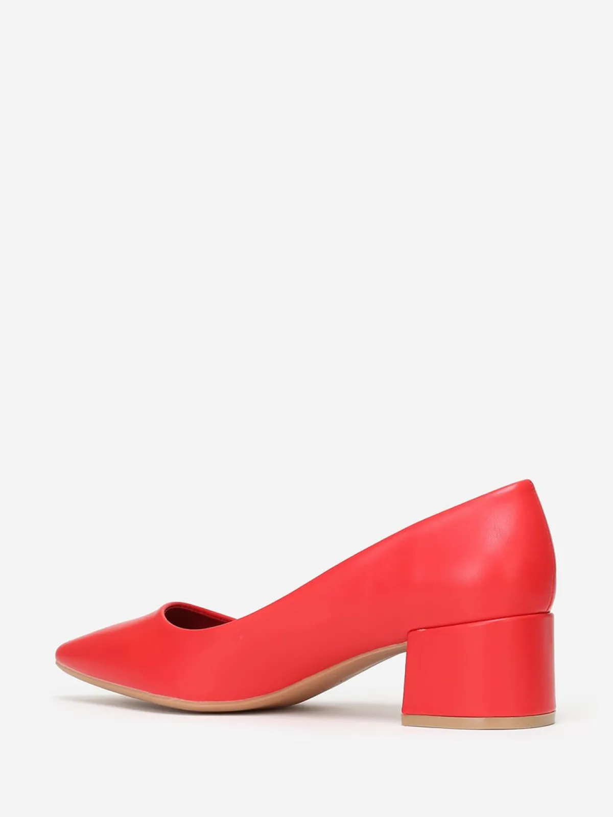 Hot La Modeuse Escarpins à talon large et carré Rouge