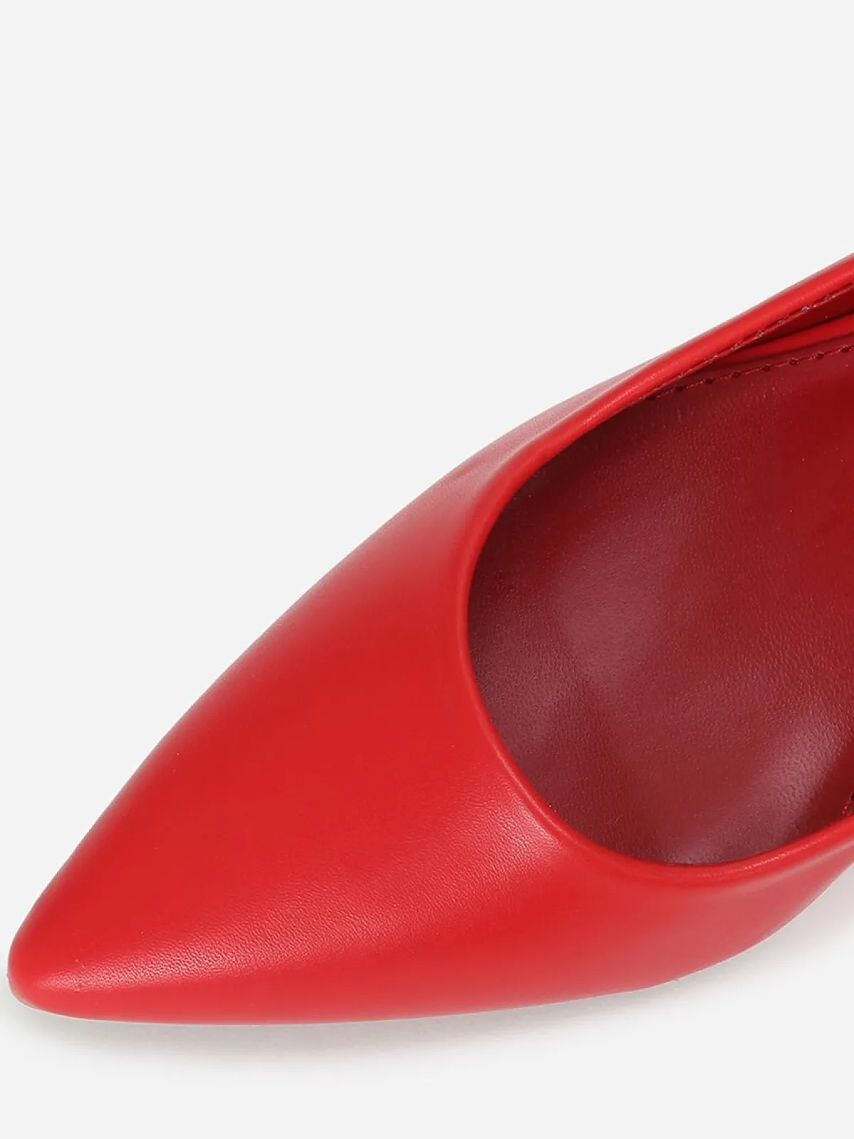 Hot La Modeuse Escarpins à talon large et carré Rouge