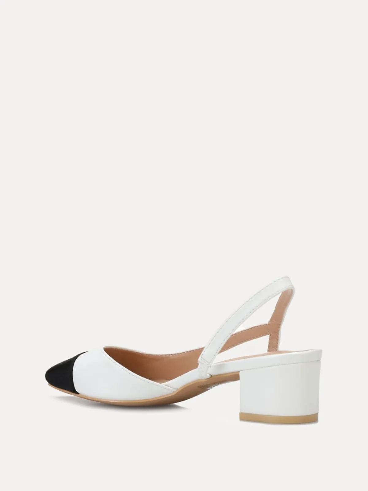 Clearance La Modeuse Escarpins bi-matières slingback Blanc