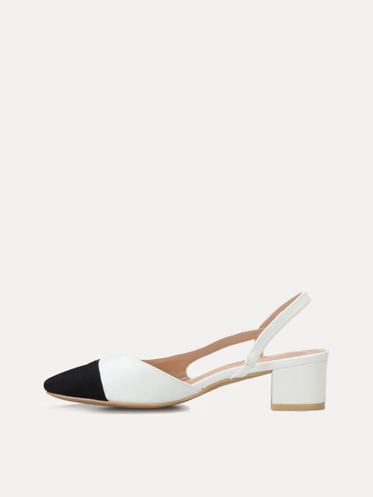 Clearance La Modeuse Escarpins bi-matières slingback Blanc
