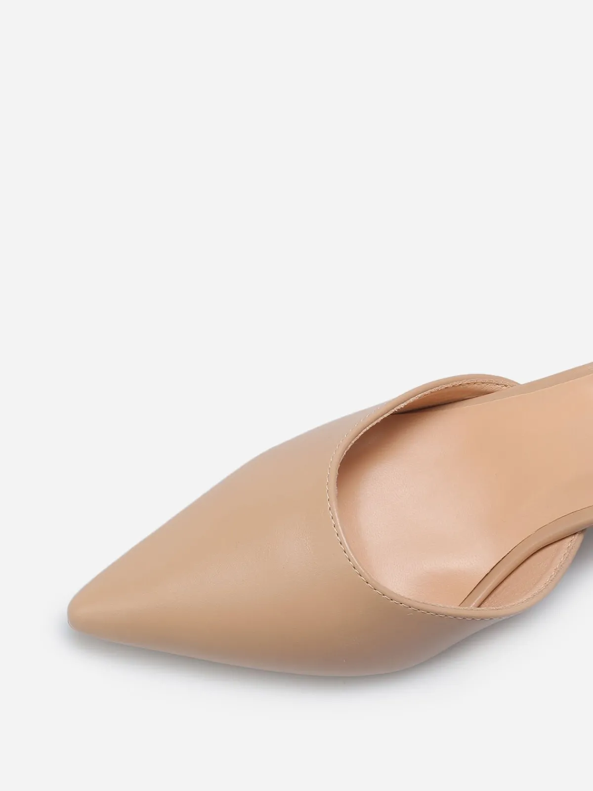 Online La Modeuse Escarpins en simili à bride Taupe