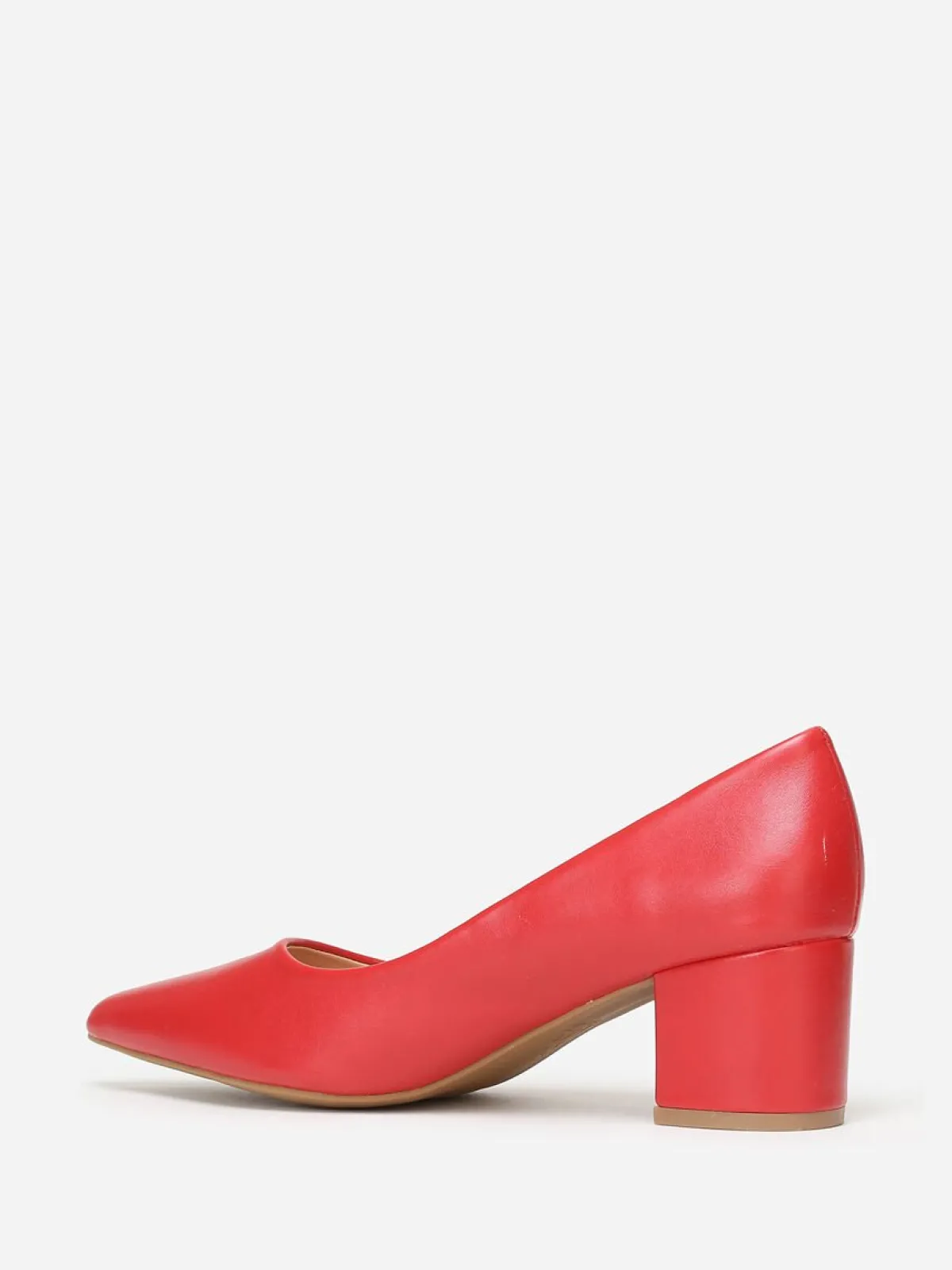 Sale La Modeuse Escarpins pointus à large talon grandes tailles Rouge