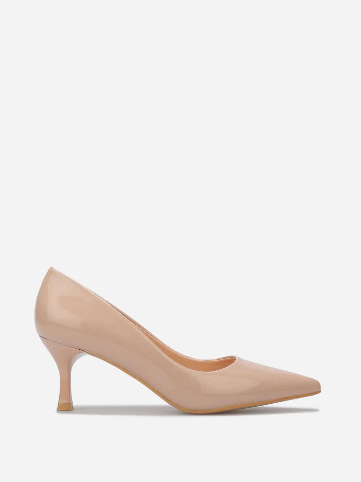 Discount La Modeuse Escarpins pointus à petit talon Beige