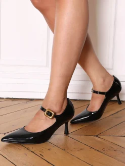 Sale La Modeuse Escarpins pointus à petit talon Noir