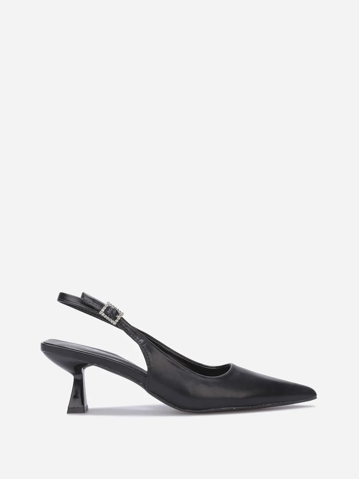 Outlet La Modeuse Escarpins slingback à boucle en strass Noir
