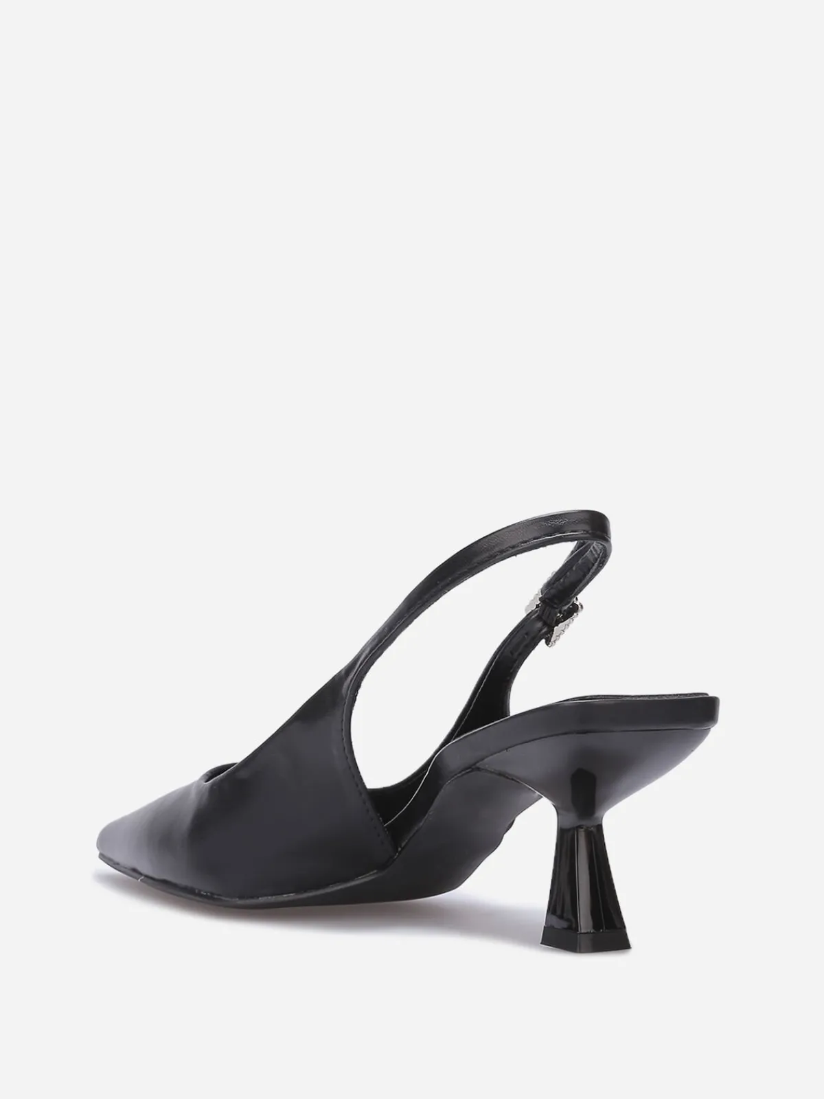 Outlet La Modeuse Escarpins slingback à boucle en strass Noir