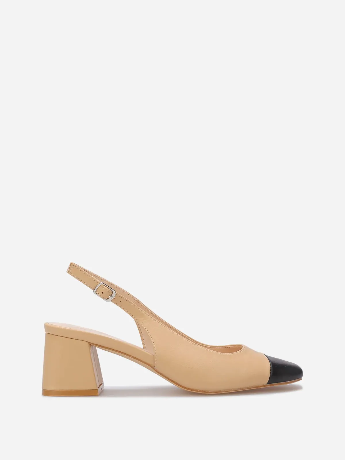 New La Modeuse Escarpins slingback à bout carré Beige