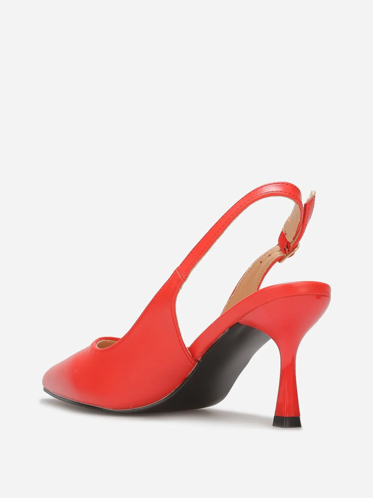 La Modeuse Escarpins slingback à talon bobine Rouge