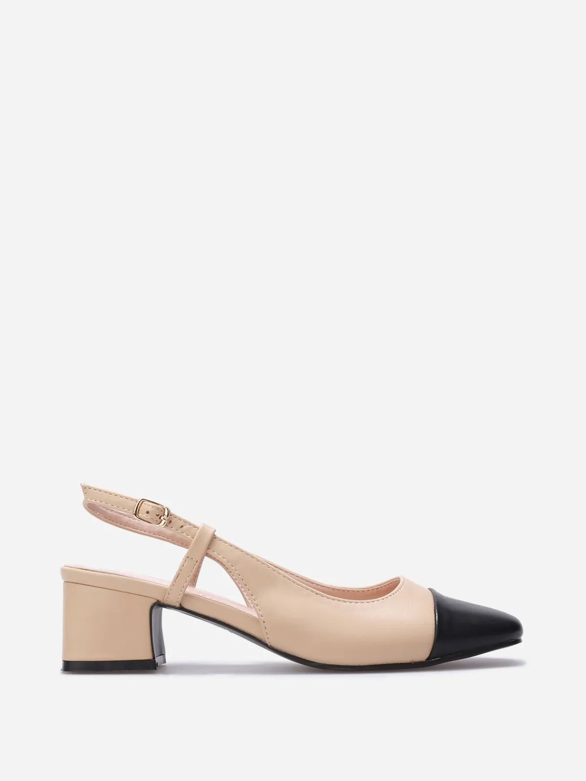 Outlet La Modeuse Escarpins slingback bicolores Beige